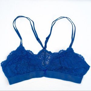 Aerie Lace Racerback Bralette Blue Medium